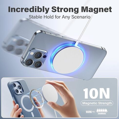 Magnetic Wireless Charger Charging Pad: 15W Qi Fast Portable Slim Charger Puck for iPhone 17e 17 Air 17 Pro Max 16 15 14 13 12 Series S26 & AirPods 4 3 2 Pro - Include USB-C/A Dual Ports (3Pack White) in Kuwait
