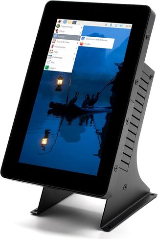KKSB Case Stand for Raspberry Pi 5 & Official 5" Display 2 – Aluminum & Steel Enclosure with Integrated Power Button, Compatible with Hats and Official Cooler in Kuwait