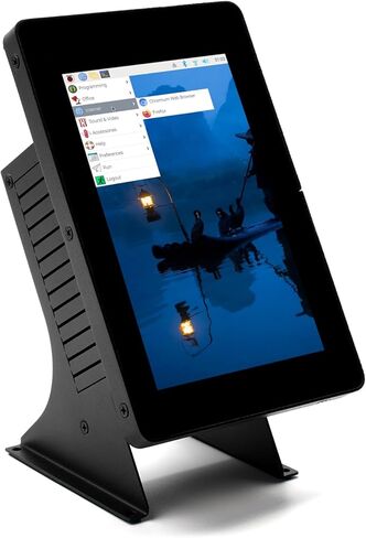 KKSB Case Stand for Raspberry Pi 5 & Official 5" Display 2 – Aluminum & Steel Enclosure with Integrated Power Button, Compatible with Hats and Official Cooler in Kuwait