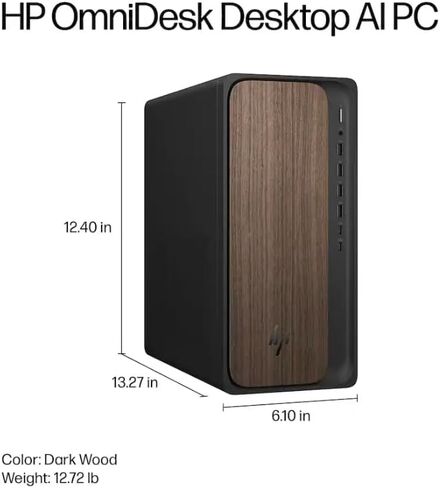 سطح المكتب HP OmniDesk OmniDesk AI للأعمال (Intel Ultra 7-265 20 Cores، 16GB DDR5، 1TB PCIe SSD، Intel Graphics، 280W PSU، WiFi 6، Bluetooth 5.4، RJ-45، 1 Display Port، HDMI، Win 11 Pro) مع Dockztorm Hub in Kuwait