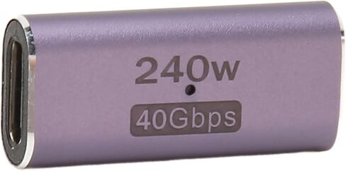 240W 40Gbps USB 4.0 C Female to Female Adapter, Aluminum Alloy USB Type C PD Coupler with LED Indicator, Supports 8K 60Hz Video Output in Kuwait