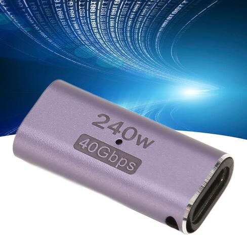 240W 40Gbps USB 4.0 C Female to Female Adapter, Aluminum Alloy USB Type C PD Coupler with LED Indicator, Supports 8K 60Hz Video Output in Kuwait
