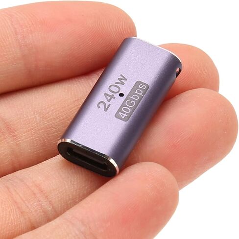 240W 40Gbps USB 4.0 C Female to Female Adapter, Aluminum Alloy USB Type C PD Coupler with LED Indicator, Supports 8K 60Hz Video Output in Kuwait