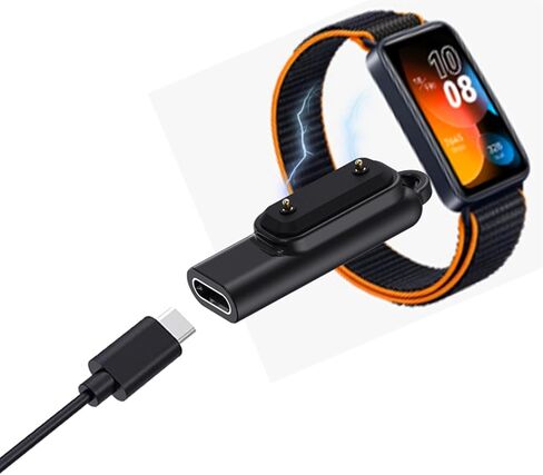 Disscool Replacement Charging Dock Compatible with Huawei Band 10/9/8/7/6/Fit 3/Fit 2, Male to Famale Type C Smartwatch Charger Stand Adapter(Black/2 Pieces) in Kuwait