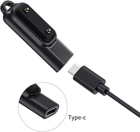 Disscool Replacement Charging Dock Compatible with Huawei Band 10/9/8/7/6/Fit 3/Fit 2, Male to Famale Type C Smartwatch Charger Stand Adapter(Black/2 Pieces) in Kuwait