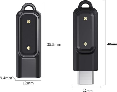 Disscool Replacement Charging Dock Compatible with Huawei Band 10/9/8/7/6/Fit 3/Fit 2, Male to Famale Type C Smartwatch Charger Stand Adapter(Black/2 Pieces) in Kuwait
