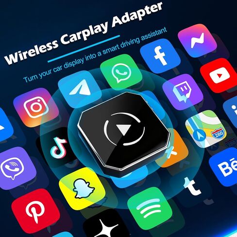 محول CarPlay & Android التلقائي اللاسلكي، دونجل USB 2 في 1 يحول السلكية إلى لاسلكية، توصيل وتشغيل واي فاي وبلوتوث 5 جيجا هرتز، يحافظ على عناصر التحكم في المصنع، محول USB-C، سلكي مطلوب، iOS 10+ Android 11+ in Kuwait