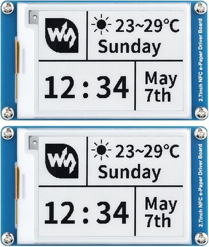 Waveshare 2PCS 2.7inch Passive-Powered E-Paper Module, Novel Passive NFC Technology, No Battery Required, No More Battery Life Trouble, Black and White Display Colors in Kuwait