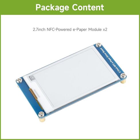 Waveshare 2PCS 2.7inch Passive-Powered E-Paper Module, Novel Passive NFC Technology, No Battery Required, No More Battery Life Trouble, Black and White Display Colors in Kuwait