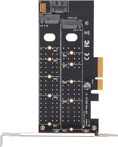 محول M.2 إلى PCIe مع فتحات M.2 مزدوجة لمحركات أقراص NVMe وSATA SSD، تصميم PCB مسامي لتبديد الحرارة، متوافق مع فتحات PCIe x4 x8 x16 لتوسيع أجهزة الكمبيوتر المكتبية in Kuwait