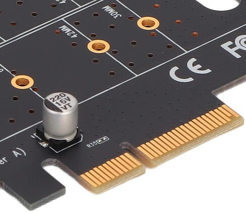 محول M.2 إلى PCIe مع فتحات M.2 مزدوجة لمحركات أقراص NVMe وSATA SSD، تصميم PCB مسامي لتبديد الحرارة، متوافق مع فتحات PCIe x4 x8 x16 لتوسيع أجهزة الكمبيوتر المكتبية in Kuwait