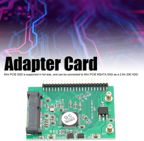 بطاقة محول Mini PCIe إلى 44 Pin IDE - محول MSATA SSD لأجهزة الكمبيوتر المحمولة، التوصيل والتشغيل قارئ الأقراص الصلبة 2.5 بوصة لأجهزة الكمبيوتر وأجهزة التوجيه الصناعية in Kuwait