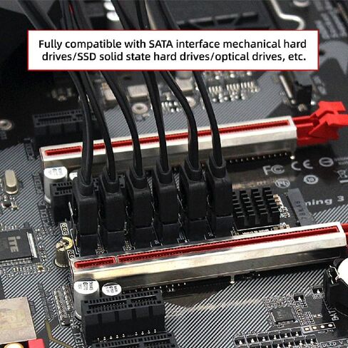Cablecc PCI Express NGFF NVME M-Key إلى 6 منافذ Sata 6Gbps محول محول بطاقة تمديد القرص الصلب 2280 in Kuwait