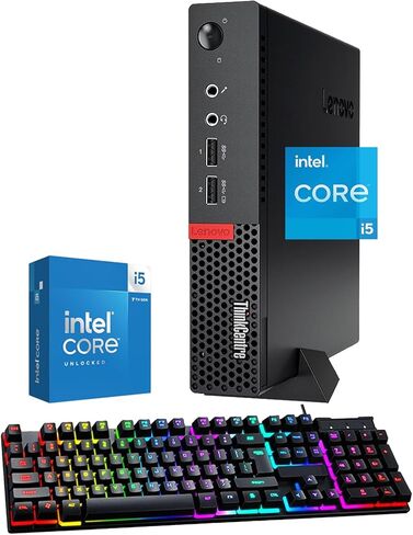 لينوفو ثينك سنتر M910q كمبيوتر مكتبي صغير، كور i5-7500T 2.7 جيجا هرتز-3.3 جيجا هرتز، 8 جيجا بايت DDR4 رام، 256 جيجا اس اس دي، واي فاي، لوحة مفاتيح سلكية وماوس، ويندوز 11 برو (متجدد) in Kuwait