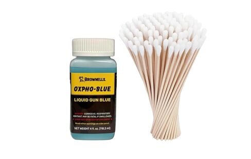 Brownels Oxpho-Blue Liquid Gun Blue، الإصدار الجديد من محلول الصبغ البارد بدرجة احترافية، 4 أونصة سائلة. / 100 مسحة (عبوة واحدة) (1/4 أونصة سائلة 100 مسحة) in Kuwait