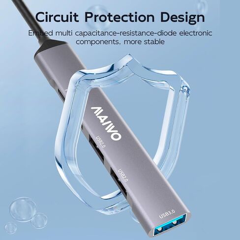 MAIWO 5-in-1 USB C Hub with 100W PD - Ultra Slim 1 in 5 Port USB 3.0 Hub Expander, 5Gbps Data & Fast Charging Splitter Adapter for MacBook, Laptop, PC, Mobile HDD, SSD, Xbox & More in Kuwait