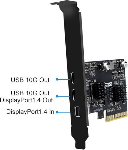 بطاقة Jectse Type C PCIE، بطاقة توسيع USB 3.0 10G مع DisplayPort Video 4K 60 هرتز، للكمبيوتر المكتبي in Kuwait