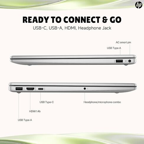 كمبيوتر محمول HP بشاشة لمس 15.6 للطلاب والأعمال، Intel Core i3-1315U (حتى 4.5 جيجا هرتز)، ذاكرة الوصول العشوائي 16 جيجا، 512 جيجا SSD، Copilot AI، Wi-Fi 6، كاميرا HD، Windows 11 Pro، فضي طبيعي، مع مسجل صوت RECOLX AI in Kuwait