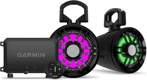 نظام الصوت Garmin Tread® EX للطرق الوعرة لأجهزة UTV وSxS وعربات الجولف والقوارب وأي مركبة خارجية أو رياضية أو متعددة الاستخدامات | تصميم IP67 متين مع مصادر صوت متعددة ومكبرات صوت LED مخصصة in Kuwait