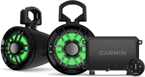 نظام الصوت Garmin Tread® EX للطرق الوعرة لأجهزة UTV وSxS وعربات الجولف والقوارب وأي مركبة خارجية أو رياضية أو متعددة الاستخدامات | تصميم IP67 متين مع مصادر صوت متعددة ومكبرات صوت LED مخصصة in Kuwait