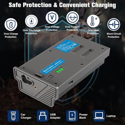عبوتان للكشف عن بطارية ليثيوم أيون قابلة لإعادة الشحن متوافقة مع كاميرا كشف الصيد X Gen 3.0 2.0، X Pro، Pro 3.0، X Ultra 3.0، SK، XB، X، عداد بطارية LED للشحن بالطاقة الشمسية in Kuwait