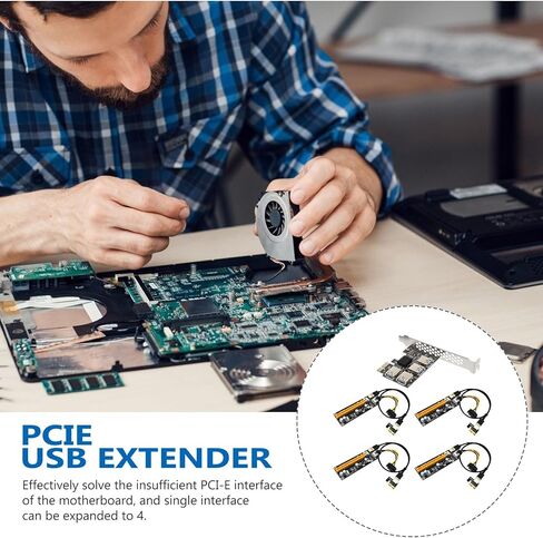 Toddmomy Pci-e Extender Card USB Adapter Pin Power Connectors Pci Express Expansion for Desktop Computer Accessories Mining and Data Transfer Stability in Kuwait