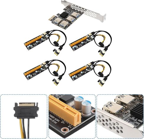 Toddmomy Pci-e Extender Card USB Adapter Pin Power Connectors Pci Express Expansion for Desktop Computer Accessories Mining and Data Transfer Stability in Kuwait