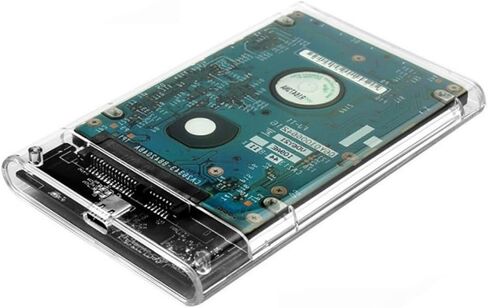 حاوية محرك أقراص ثابتة USB 3.0 مقاس 2.5 بوصة، حافظة SSD خارجية شفافة لمحرك الأقراص الصلبة SATA HDD/SSD بسعة تصل إلى 4 تيرابايت، تركيب بدون أدوات، UASP، نوم ذكي (سرعة 10 جيجابت في الثانية) in Kuwait