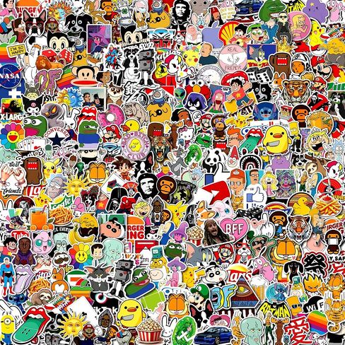 300 Pack Cool Vinyl Stickers for Water Bottles, Laptop, Skateboard, Luggage, Waterproof Decorative Stickers for Adults in Kuwait