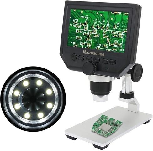 Digital Microscope Aluminum Alloy Stand 4.3 Inches HD LCD Video Soldering Phone Repair Wide Range of Uses，Microscope A in Saudi Arabia