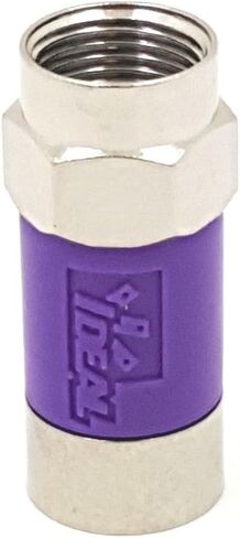 IDEAL Industries, Inc. 85-079 TLC RG-6 موصل ضغط بدون أدوات رباعي F، أسرع موصلات ضغط محورية لتركيبات الكابلات وتلفزيون الأقمار الصناعية، أرجواني، 4 موصلات in Saudi Arabia