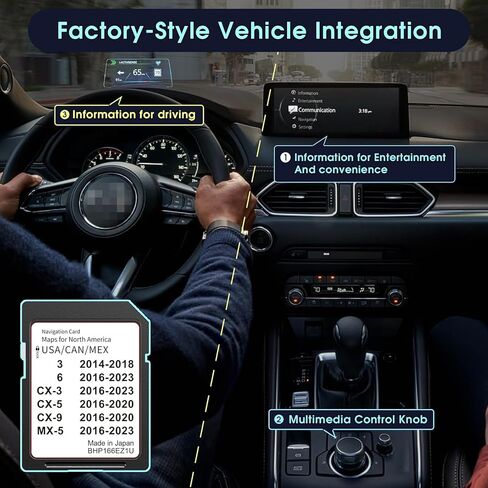 بطاقة SD للملاحة 2026 تدعم شاشة HUD لـ CX-5 2016-2020، 3 2014-2018،6 2016-2023، CX-9 2016-2020، CX-3 2016-2023 USA/Canada/Mexico بطاقة خريطة GPS، التوصيل والتشغيل، سهلة التركيب in Kuwait