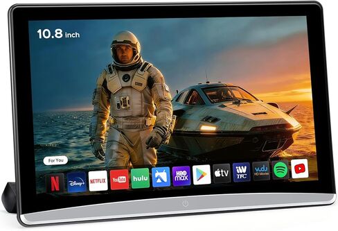 10.8" Android 13 Car TV Headrest Monitor - 5G WiFi Touch Screen Tablet, Supports Phone Mirroring, HDMI in/Out, Bluetooth, USB/SD, Backseat Video Player in Kuwait