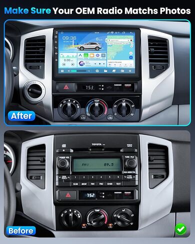 12 Core 8G+256G لـ Toyota Tacoma 2005-2015 ترقية راديو ستيريو: 9 بوصة IPS شاشة تعمل باللمس وحدة رأسية، Wireless CarPlay Android Auto، DSP Audio، AM FM، SWC، GPS، WiFi، كاميرا احتياطية in Kuwait