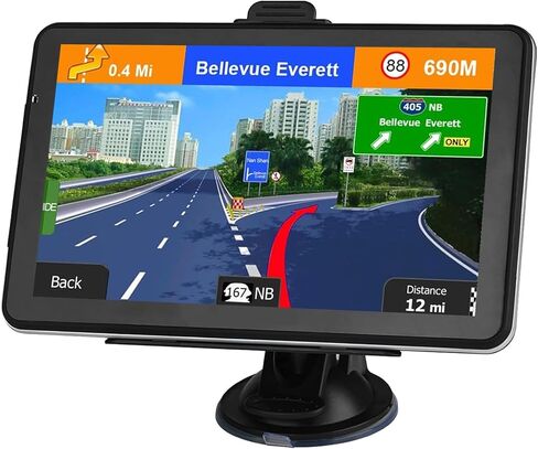 GPS Navigator for Car Truck RV，7 inch Touch Screen Latest 2026 Map,Support Voice Turn Direction Guidance/Speed and Red Light Warning/Custom Truck Routing (Free Lifetime Updates) in Kuwait