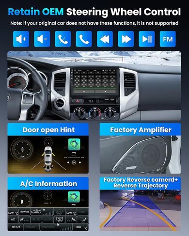 12 Core 8G+256G لـ Toyota Tacoma 2005-2015 ترقية راديو ستيريو: 9 بوصة IPS شاشة تعمل باللمس وحدة رأسية، Wireless CarPlay Android Auto، DSP Audio، AM FM، SWC، GPS، WiFi، كاميرا احتياطية in Kuwait