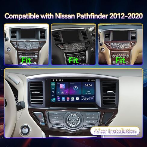 9" Android 14 Car Stereo Upgrade Radio Compatible with Nissan Pathfinder 2012-2020 Wireless CarPlay Android Auto Head Unit GPS Navigation Bluetooth WiFi FM in Kuwait