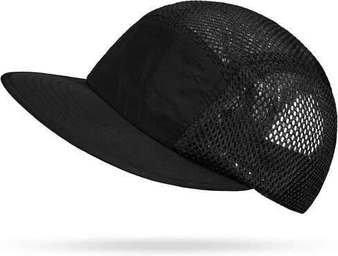 CLAPE Mesh Flat Brim Ball Cap Trucker 5-Panel Hat Quick Dry Baseball Cap Sports Running Hat Snapback Workout Dad Hats in Saudi Arabia