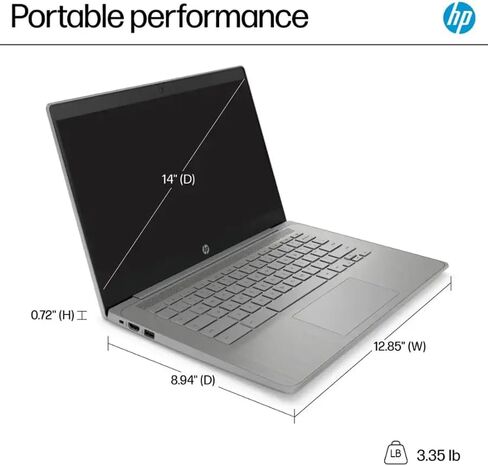 HP Chromebook 14'' HD Laptop, Student and Business Laptop, Intel Celeron N4500, 4GB RAM, 64GB eMMC, Long Battery Life, Fast Charge, Chrome OS, Gray, 14a-ne1013dx in Kuwait