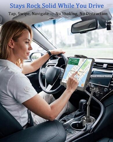 حامل كمبيوتر لوحي على شكل كأس السيارة، [مشبك كبير عميق 1.18 بوصة] حامل iPad معدني مع حامل تابلت ثلاثي المفاصل قابل للتعديل مقاس 13 بوصة للشاحنة، وSUV، وعربة الجولف، وتناسب iPad Pro 13، وGalaxy Tab، وiPhone، وأجهزة 6.1-15.6 بوصة in Kuwait