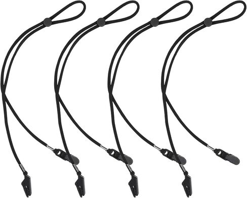 4PCS Hat Strap, Adjustable Hat Chin Strap, Anti-Lost Windproof for Outdoor Golf Fishing Boating Travel (Black) in Kuwait