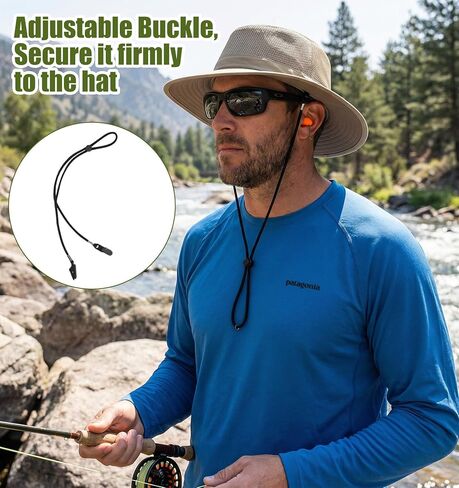 4PCS Hat Strap, Adjustable Hat Chin Strap, Anti-Lost Windproof for Outdoor Golf Fishing Boating Travel (Black) in Kuwait
