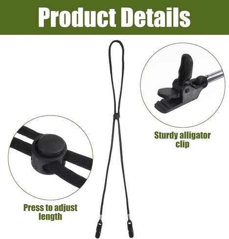 4PCS Hat Strap, Adjustable Hat Chin Strap, Anti-Lost Windproof for Outdoor Golf Fishing Boating Travel (Black) in Kuwait