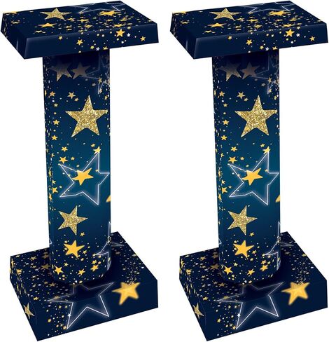 دعامات عمود قصيرة ثلاثية الأبعاد من Starry Night - 33.75 بوصة - مجموعة من قطعتين in Kuwait