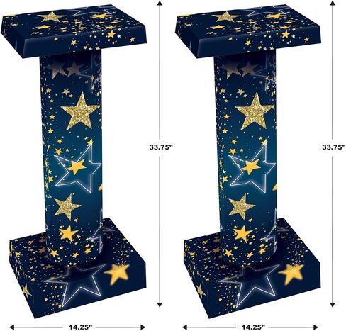 دعامات عمود قصيرة ثلاثية الأبعاد من Starry Night - 33.75 بوصة - مجموعة من قطعتين in Kuwait