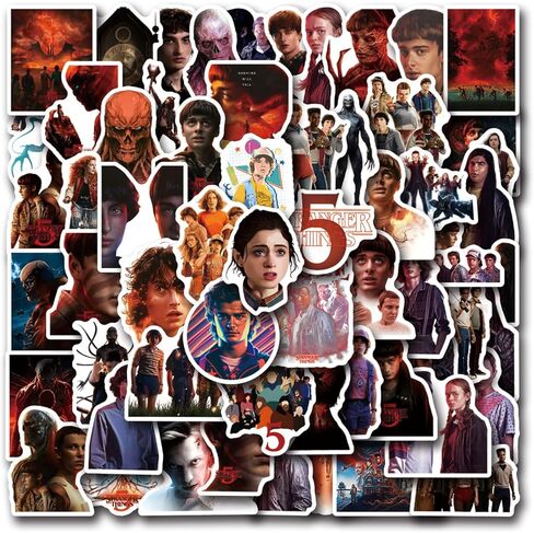 60 قطعة من أفلام Stranger Things 5 ​​ملصقات، ملصقات كرتونية Stranger 5 Things 5 ​​Style مقاومة للماء من الفينيل للمراهقين والبالغين للكمبيوتر المحمول ولوحة التزلج والهاتف والجيتار وحقيبة السفر والدراجة in Kuwait