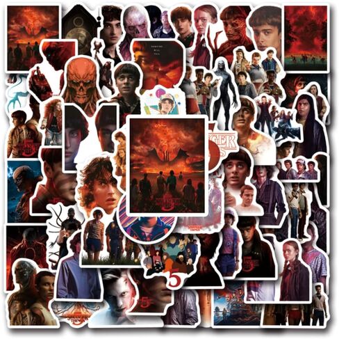 60 قطعة من أفلام Stranger Things 5 ​​ملصقات، ملصقات كرتونية Stranger 5 Things 5 ​​Style مقاومة للماء من الفينيل للمراهقين والبالغين للكمبيوتر المحمول ولوحة التزلج والهاتف والجيتار وحقيبة السفر والدراجة in Kuwait