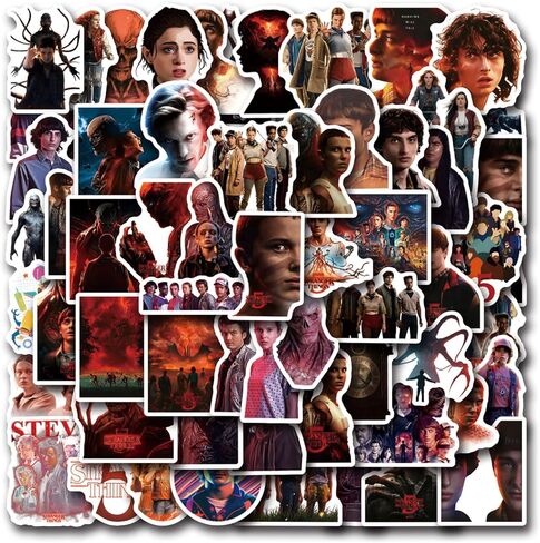 60 قطعة من أفلام Stranger Things 5 ​​ملصقات، ملصقات كرتونية Stranger 5 Things 5 ​​Style مقاومة للماء من الفينيل للمراهقين والبالغين للكمبيوتر المحمول ولوحة التزلج والهاتف والجيتار وحقيبة السفر والدراجة in Kuwait