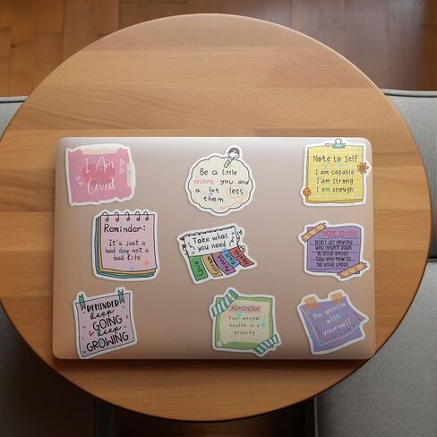 100 PCS Inspirational Reminder Stickers for Water Bottles, Mental Health Stickers for Adults, Motivational Stickers for Laptop Notebook Journal Scrapbook, Aesthetic Vinyl Waterproof Stickers for Women in Kuwait