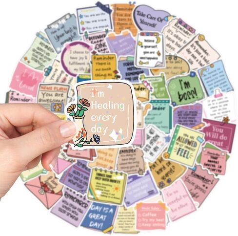 100 PCS Inspirational Reminder Stickers for Water Bottles, Mental Health Stickers for Adults, Motivational Stickers for Laptop Notebook Journal Scrapbook, Aesthetic Vinyl Waterproof Stickers for Women in Kuwait